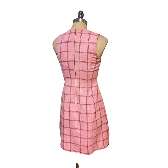 JULIE BROWN NWT Harlyn Sheath Dress SZ 2 Pink Ballet plaid NWT - Picture 3 of 5
